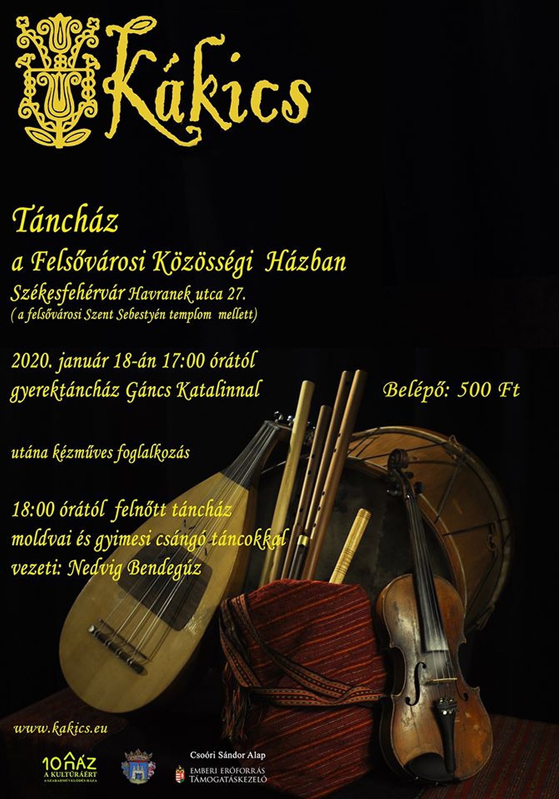 Családi farsangi táncház lesz a Kákics együttessel szombaton